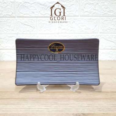 GLORI Premium Melamin 22x12,5x2,5cm | Piring Sate Yakitori 2907 Putih