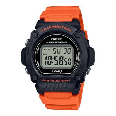 Casio General W-219H-4AVDF Digital Dial Orange Resin Strap [Machtwatch] Orange