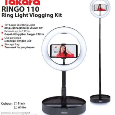 Gudang Digital TAKARA LED RINGLIGHT RINGO 110 VLOG SMARTPHONE