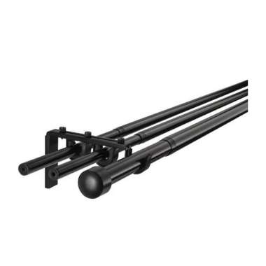 Rel Gorden Double Ganda/Batang Gorden Double Ganda 210-385Cm_Hitam