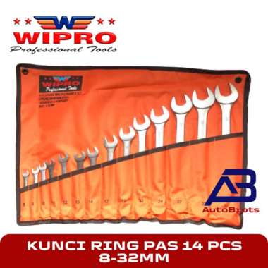 WIPRO Kunci Ring Pas Set 14 PCS (8-32MM) / Combination Wrench Set SATIN