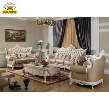 Sofa 321 Kayu Ukiran Mewah Elegant Kursi Kayu Jati Premium