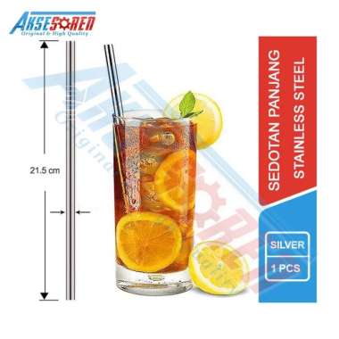 Sedotan Panjang Lurus Stainless Steel / Sedotan Minuman / Sedotan Stenlis / Sedotan Stainless / Sedo