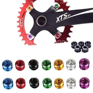 Litepro Bolt Nut Single Baut Chain Ring Crank Screw Alloy 6,5mm Black