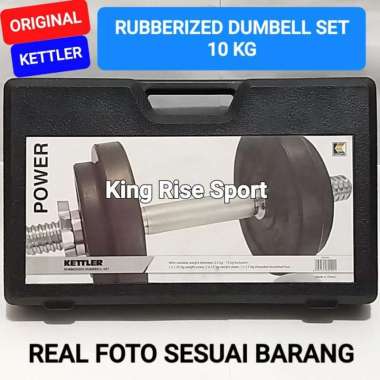 Kettler Rubberized Dumbell Set/ Dumbel Barbel Set Lapis Karet 10 Kg