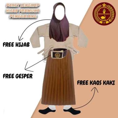 Seragam sekolah setelan baju dan rok panjang pramuka penggalang putri KELAS 6 SD