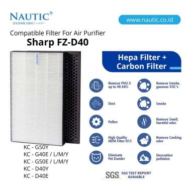 Nautic ORIGINAL HEPA FILTER FZ D40HFE KC D40Y G50Y G40E G50E D40E G50M G50L SET LENGKAP