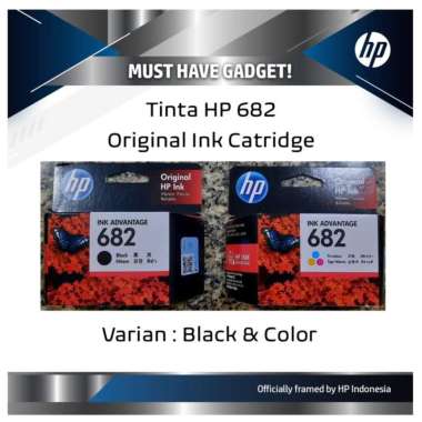 Tinta HP 682 Black HP 682 Colour Original Resmi HP Indonesia Multicolor