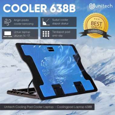 Cooling Pad Cooler Laptop Unitech 638B Big Fan Up to 17inch Merah warna