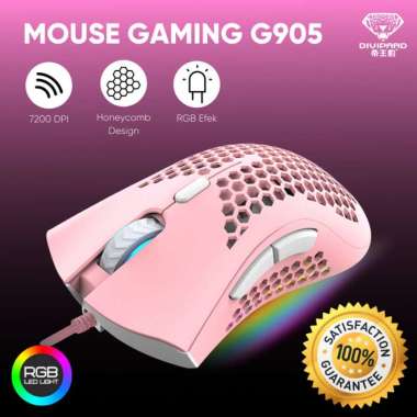 Divipard Mouse Gaming Honey Comb G905 RGB Effects 7200DPI Macro Hitam warna