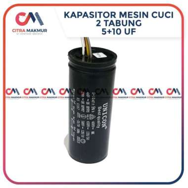 Kapasitor Mesin Cuci 2 tabung 5 uF dan 10 uF Capasitor 4 kabel 5+10