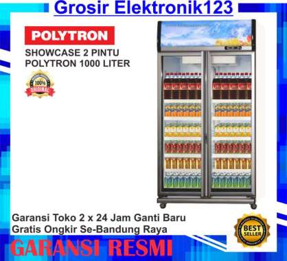 SHOWCASE 2 PINTU POLYTRON 1000 LITER DISPLAY COOLER SCN-1020