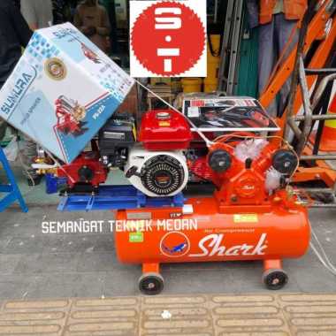 1/2HP KOMPRESSOR UDARA ANGIN SHARK + MESIN BENSIN VITARA + SUMURA 22A