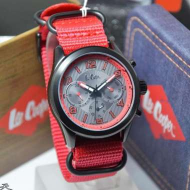 Lee Cooper LC-42G-D - Jam Tangan Pria Kanvas Original - Pink