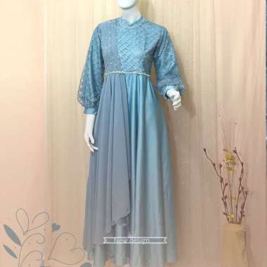 Adreena Dress Gaun Pesta / Gaun Pesta Mewah / Baju Pesta Elegan M Denim