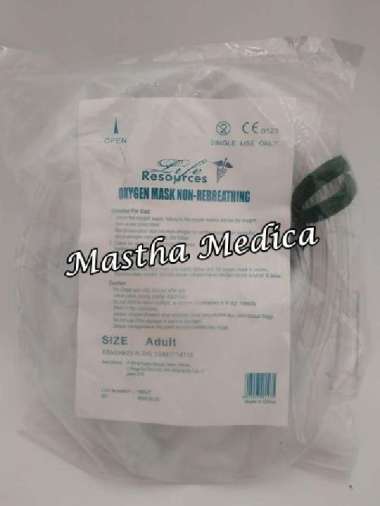 Masker NRM Non rebreathing Mask masker oksigen berkantung + berkantong