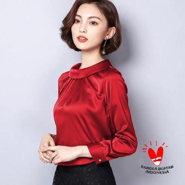 Okechuku Korea Fashion Blouse Wanita XL MERAH