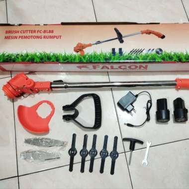 12v mesin potong rumput elektrik brush cutter electric 2 baterai