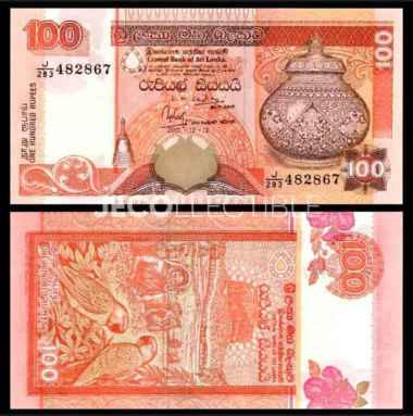 Sri Lanka 100 Rupees Generasi Lama Uang Kertas Asing