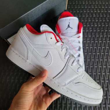 Air Jordan 1 Low White Black Gym Red (GS) || top all triple