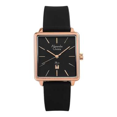 Alexandre Christie Passion AC 2810 LD RRGBA Ladies Black Dial Black Rubber Strap [Machtwatch] Hitam