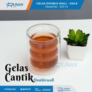Gelas Kopi Kaca Double Wall Glass 200ml Cangkir Kopi Teh Anti Panas
