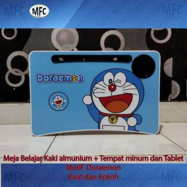 MEJA LAPTOP / MEJA BELAJAR LIPAT KARAKTER LAPTOP DAN TEMPAT GELAS Doraemon