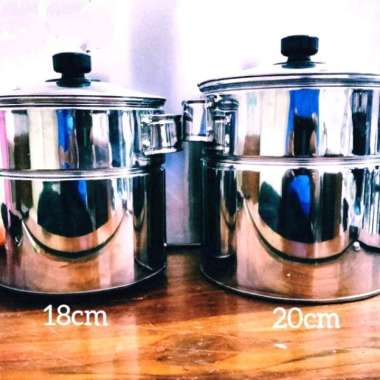 Dandang Bakso mini Tutup kaca bahan stainless ukuran 18-20cm ukuran 18cm