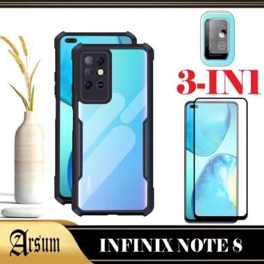 PROMO Case INFINIX NOTE 8 Transparan Softcase Casing INFINIX NOTE 8 Paket 3IN1 3IN1 INF NOTE8 Hitam