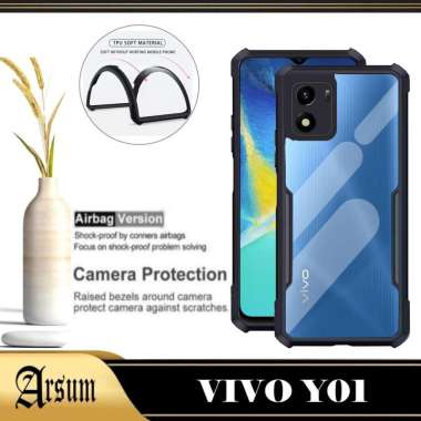 PROMO Case VIVO Y01 2022 Transparan Softcase Casing VIVO Y01 2022 VIVO Y01 HITAM