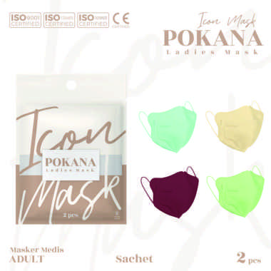 POKANA ICON (Ladies Mask) 4ply Medical Mask Sachet 2s Ivory Cream