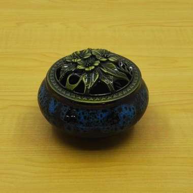 Tempat pembakaran dupa kerucut Coklat Biru
