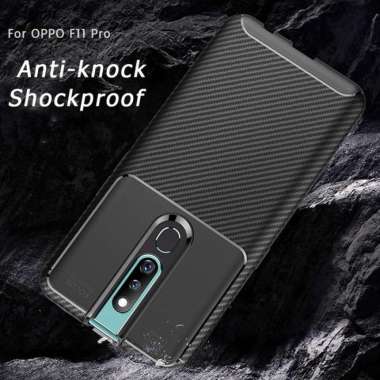Original Case Oppo F11 Pro Softcase Oppo F11 Pro Shockproof Carbon Hitam