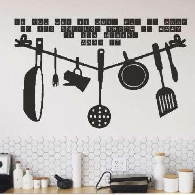 Sticker Dinding Quotes Alat Masak Dapur Kitchen Wallstiker Hiasan Cut