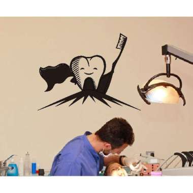 WallStiker Klinik Dokter Sikat Gigi Tooth Dekorasi Dinding Sticker Rua
