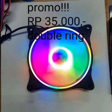 Promo Fan Case Led RGB Rainbow Double Ring Color Lampu Led 12Cm
