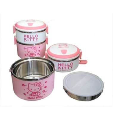 Rantang / Lunch Box Stainless Karakter Hello Kitty 3 Susun
