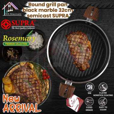 Round grill pan 32cm semi cast panggangan bulat / Grill pan supra