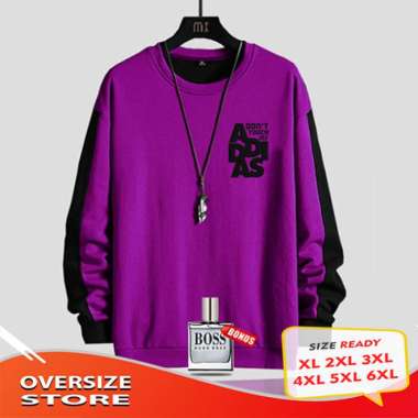 Sweater Oversize Pria Sweter pria Jaket Switer Pria Big Size ADD Ungu XXL