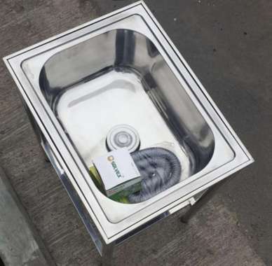 Bak Cuci Piring 1 Lubang Kitchen Sink Full Stainless Sus304 Wastafel