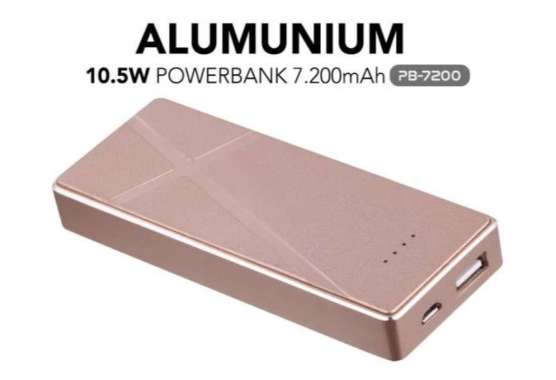 MicroPack Power Bank Li-Polymer 7200 mAh PB-7200 - Hitam Merah Muda