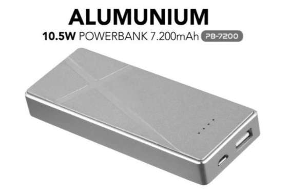 MicroPack Power Bank Li-Polymer 7200 mAh PB-7200 - Hitam Abu-abu