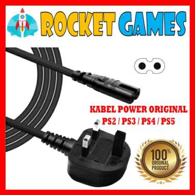 Kabel Power PLAYSTATION Original Mesin / PS2 / PS3 / KABEL POWER PS4 / KABEL POWER PS5 BONUS STEKER