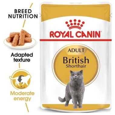 Royal Canin British Shorthair Adult Wet Makanan Kucing daging Basah Untuk Kucing Dewasa 85 Gr