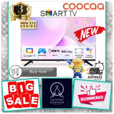 COOCAA 32INCH SMART TV-NETFLIX & YOUTUBE - GOOGLE TV 32Z72 DIGITAL LED COOCAA TV ONLY