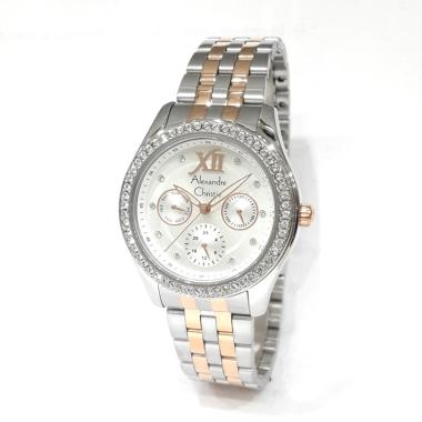 Alexandre Christie Passion 2496BFB Jam Tangan Wanita Rantai Stainless Silver Rose Gold