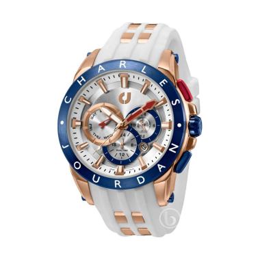 Charles Jourdan Chronograph Jam Tangan Pria [CJ1034-1512M] White Rosegold