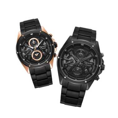 Jam Tangan Alexandre Christie / Alexander Pria Chronograph AC 6620 MC STAINLESS Original Black Roseg