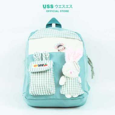 USS Tas Ransel Korea Backpack School Trendy Cloud Love green