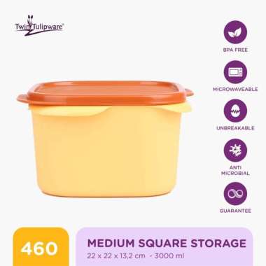 Toples Twin Tulipware Medium Square Storage 3000 ML Queen